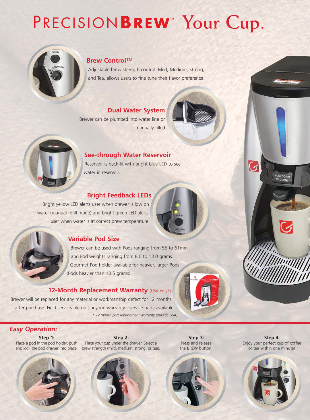 Grindmaster Single Cup Pod Brewer manual Your Cup 