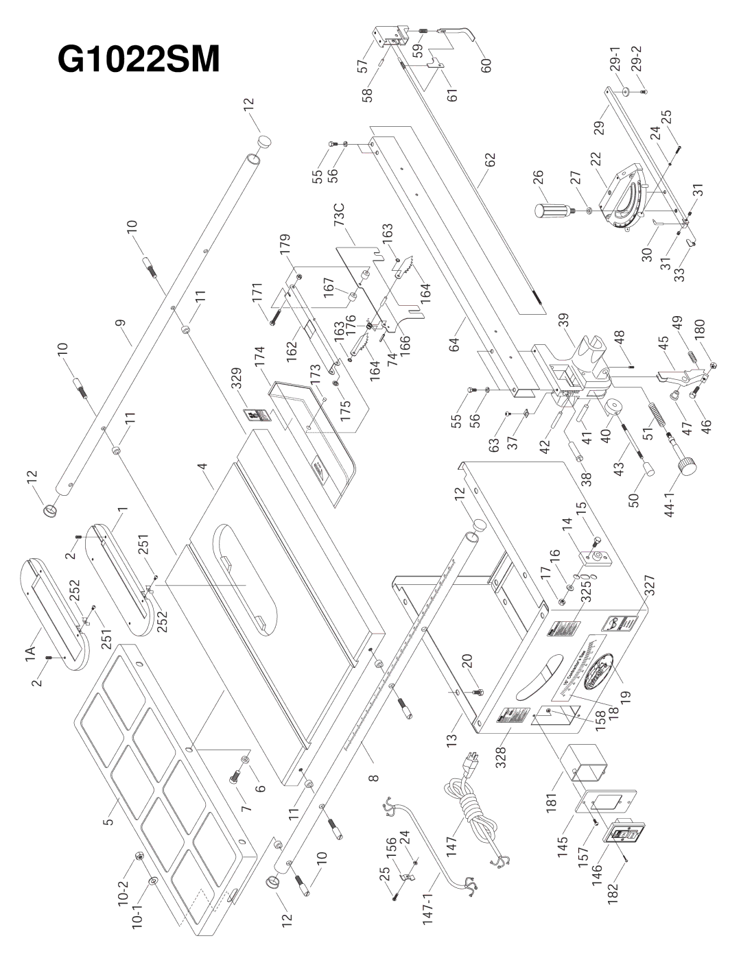 Grizzly & G1022PROZX instruction manual G1022SM 