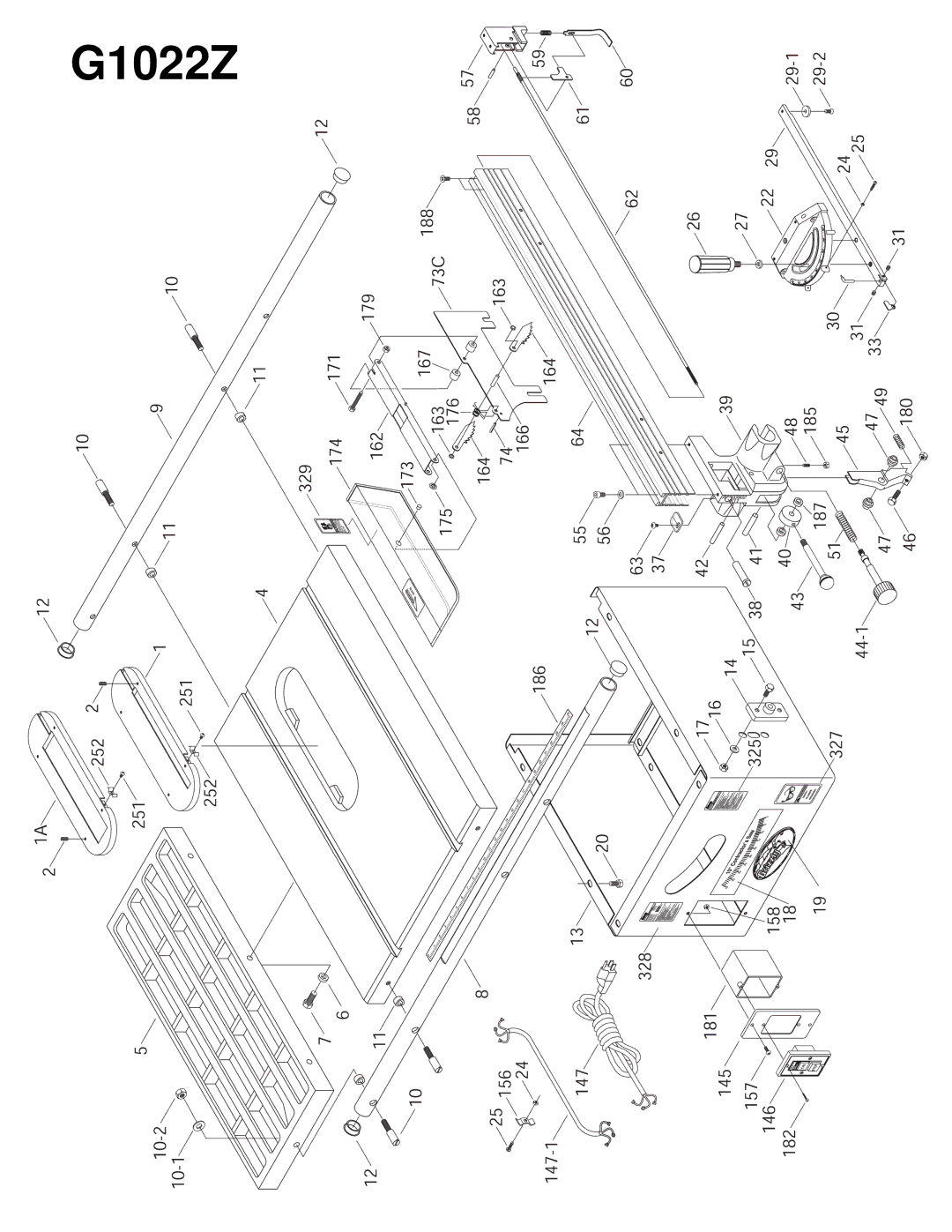 Grizzly & G1022PROZX instruction manual G1022Z 