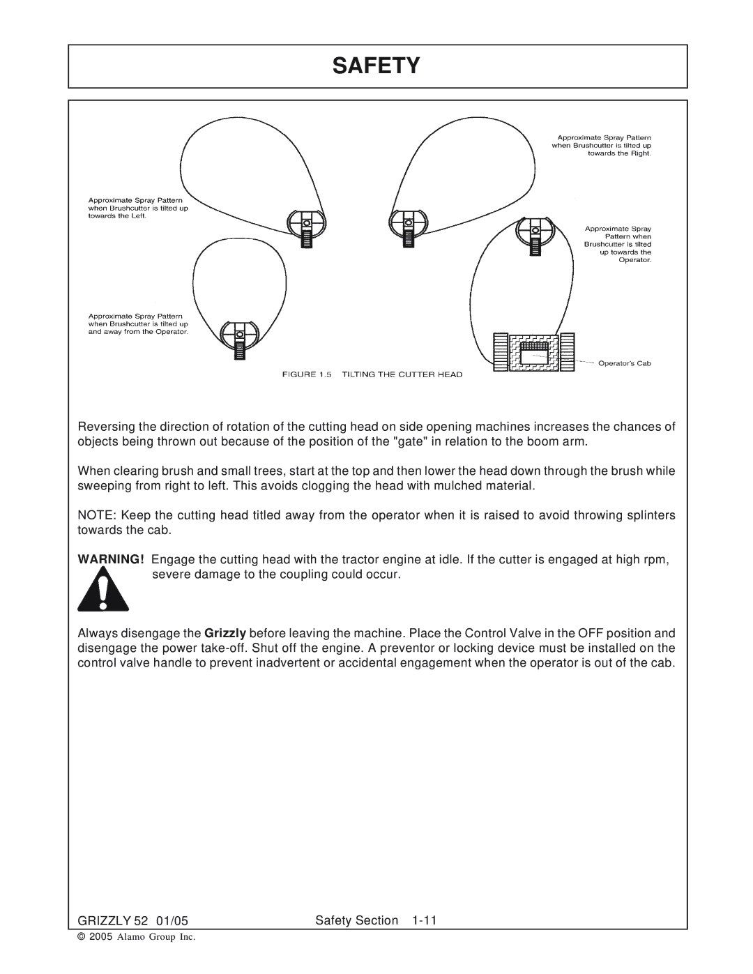 Grizzly 52 manual Safety 