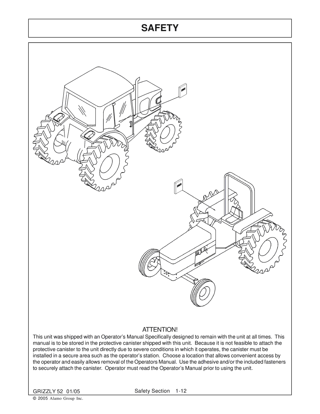 Grizzly 52 manual Safety 