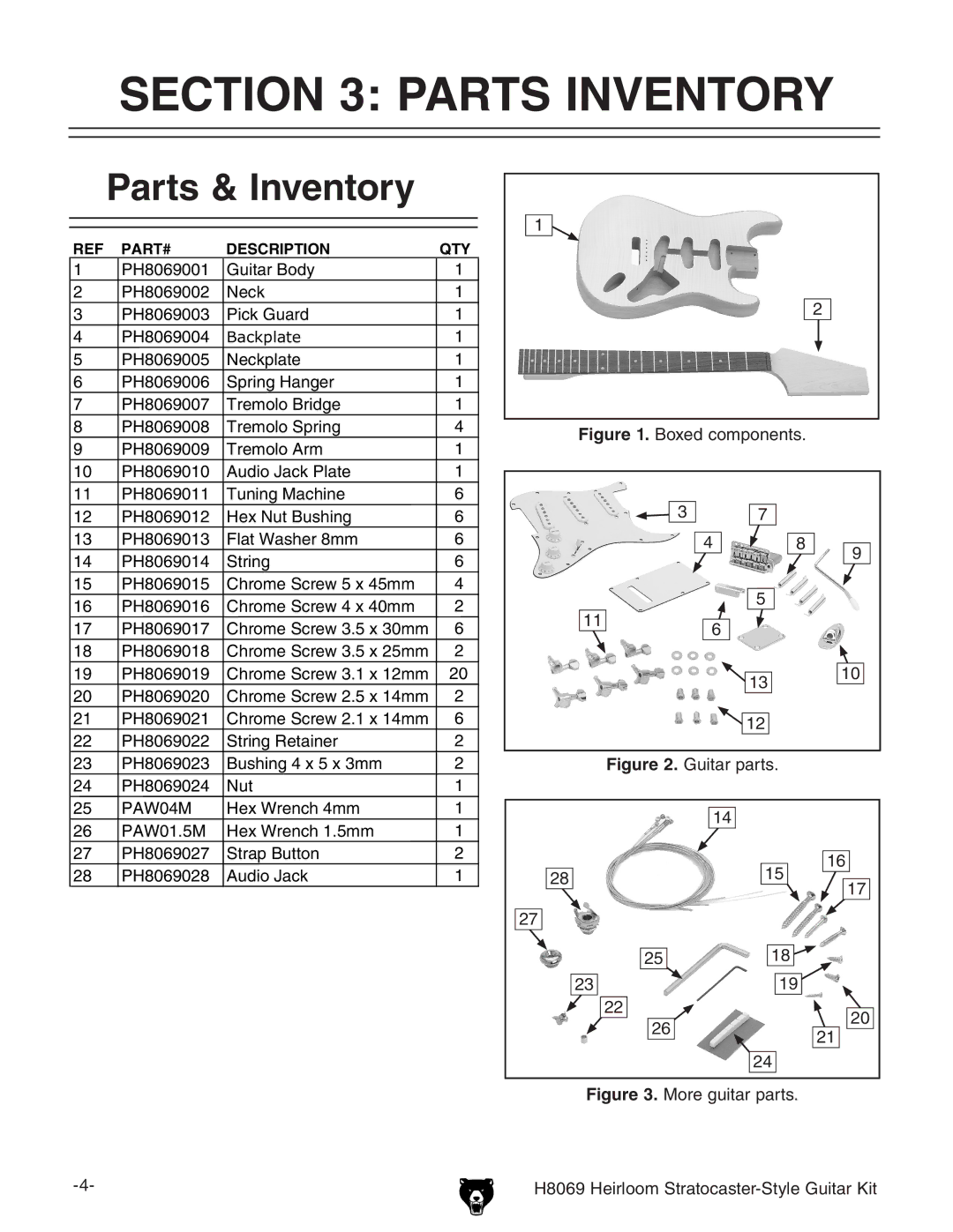 Grizzly BL8551 owner manual Parts Inventory, Parts & Inventory 