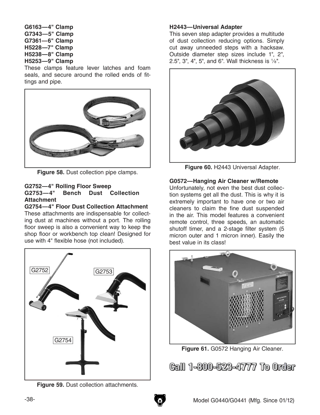 Grizzly G0440 owner manual JhiXdaaZXidceeZXaVbeh#, H2443-Universal Adapter 