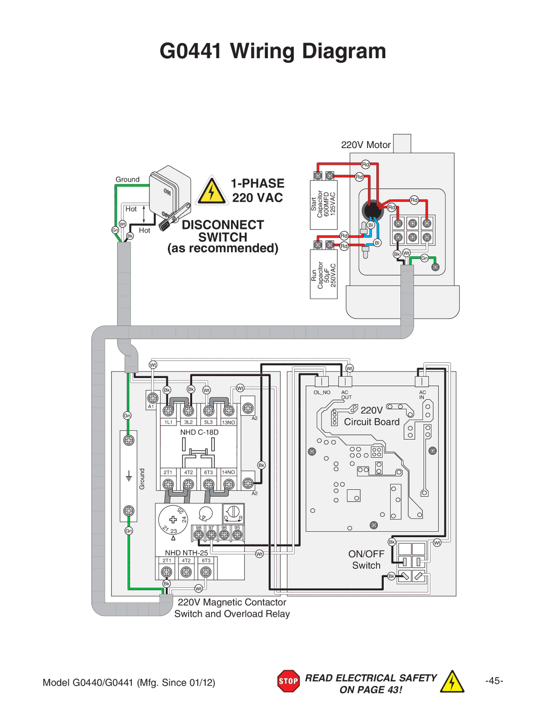 Grizzly G0440 owner manual G0441 Wiring Diagram 