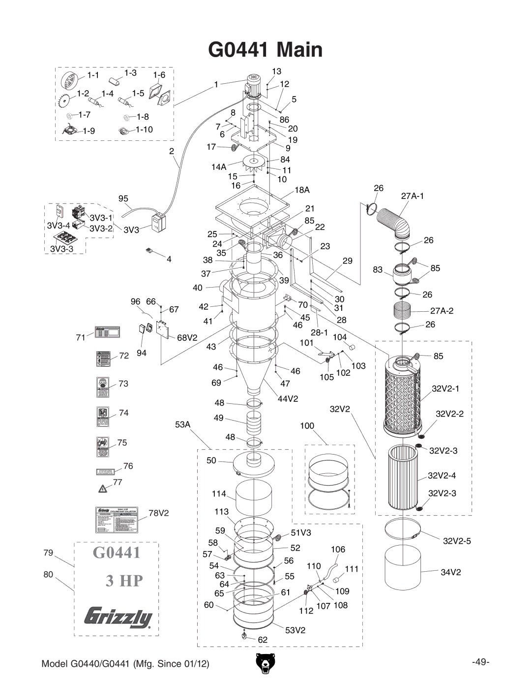 Grizzly G0440 owner manual G0441 Main 