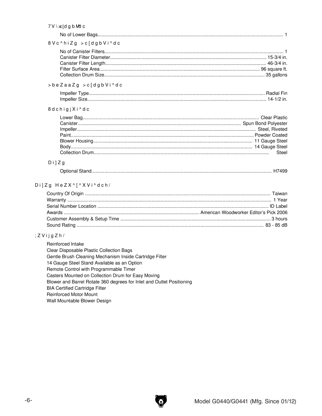 Grizzly G0440 owner manual 7V\cdgbVidc 