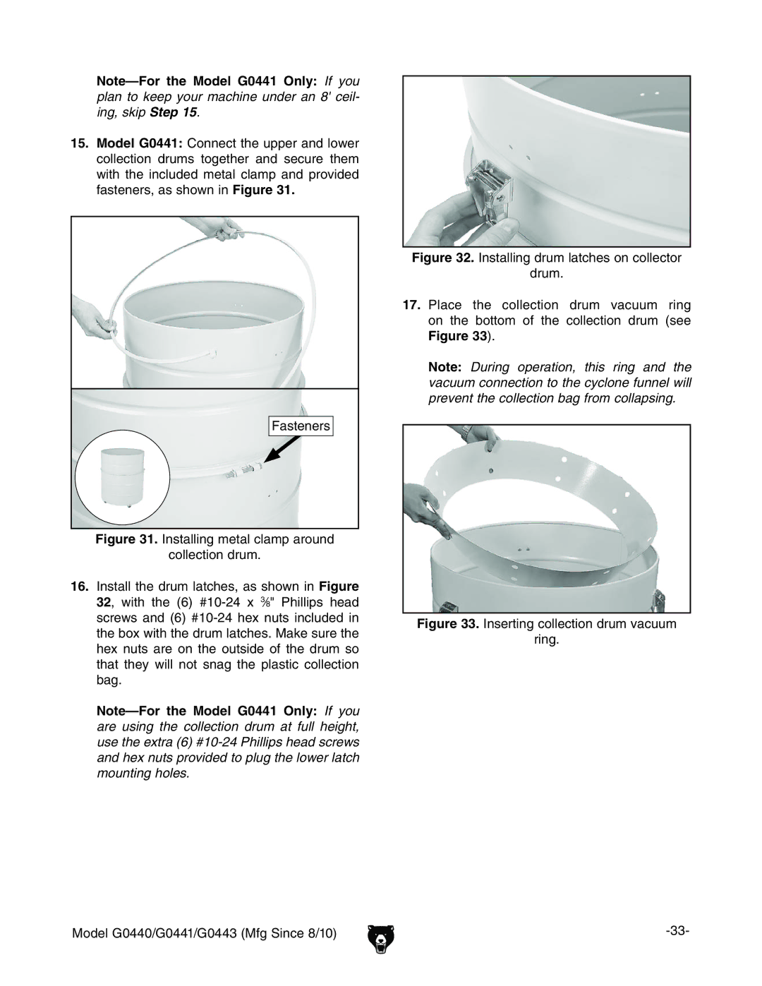 Grizzly G0440, G0443 owner manual VhiZcZgh, ChiVaac\bZiVaXaVbeVgdjcY XdaaZXidcYgjb# 