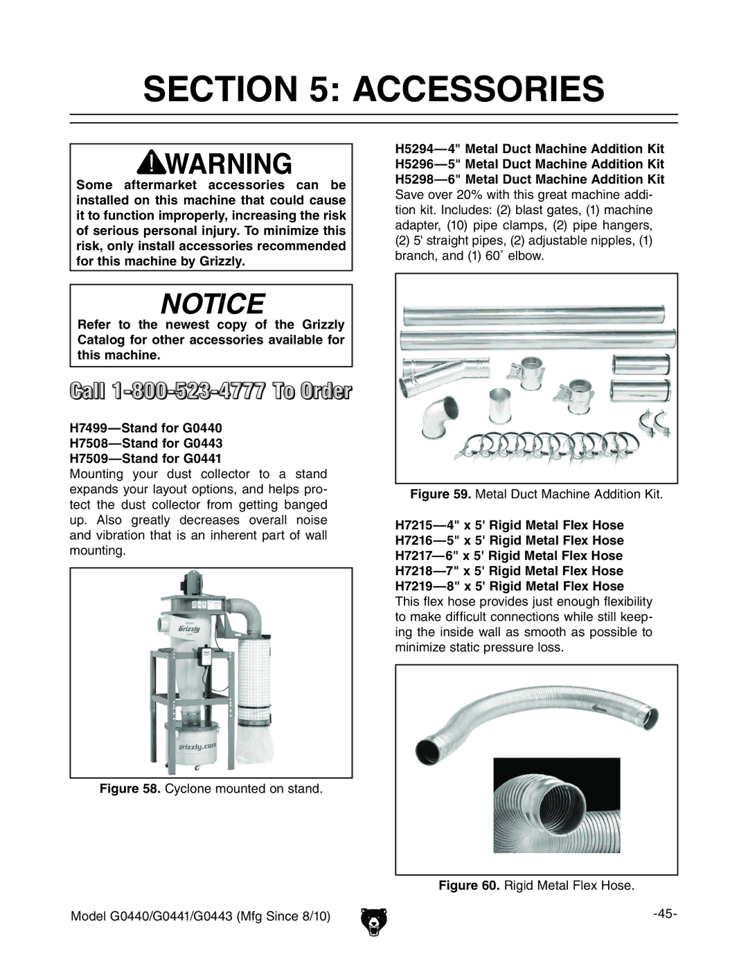 Grizzly G0440, G0443 owner manual Accessories, NXadcZbdjciZYdchiVcY# 