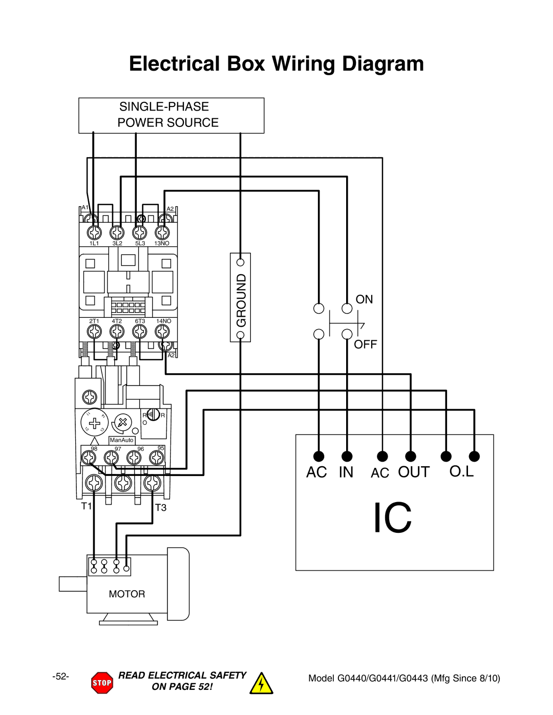 Grizzly G0443, G0440 owner manual Electrical Box Wiring Diagram 