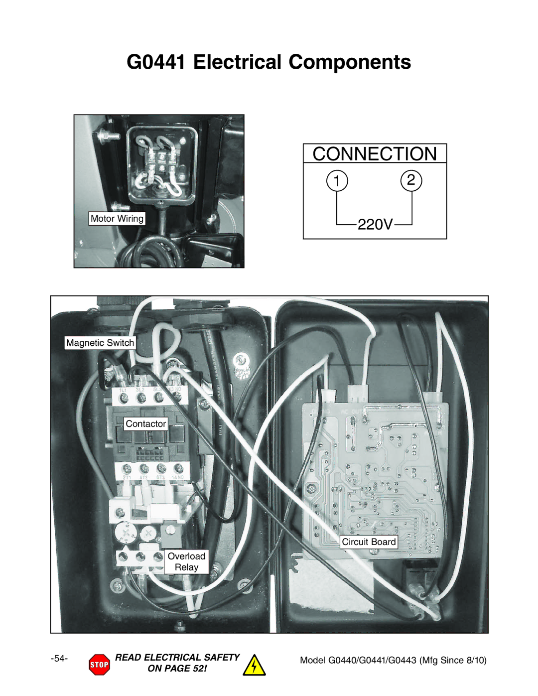 Grizzly G0443, G0440 owner manual G0441 Electrical Components, BV\cZiXHliX 8dciVXidg 8gXji7dVgY DkZgadVY GZaVn 