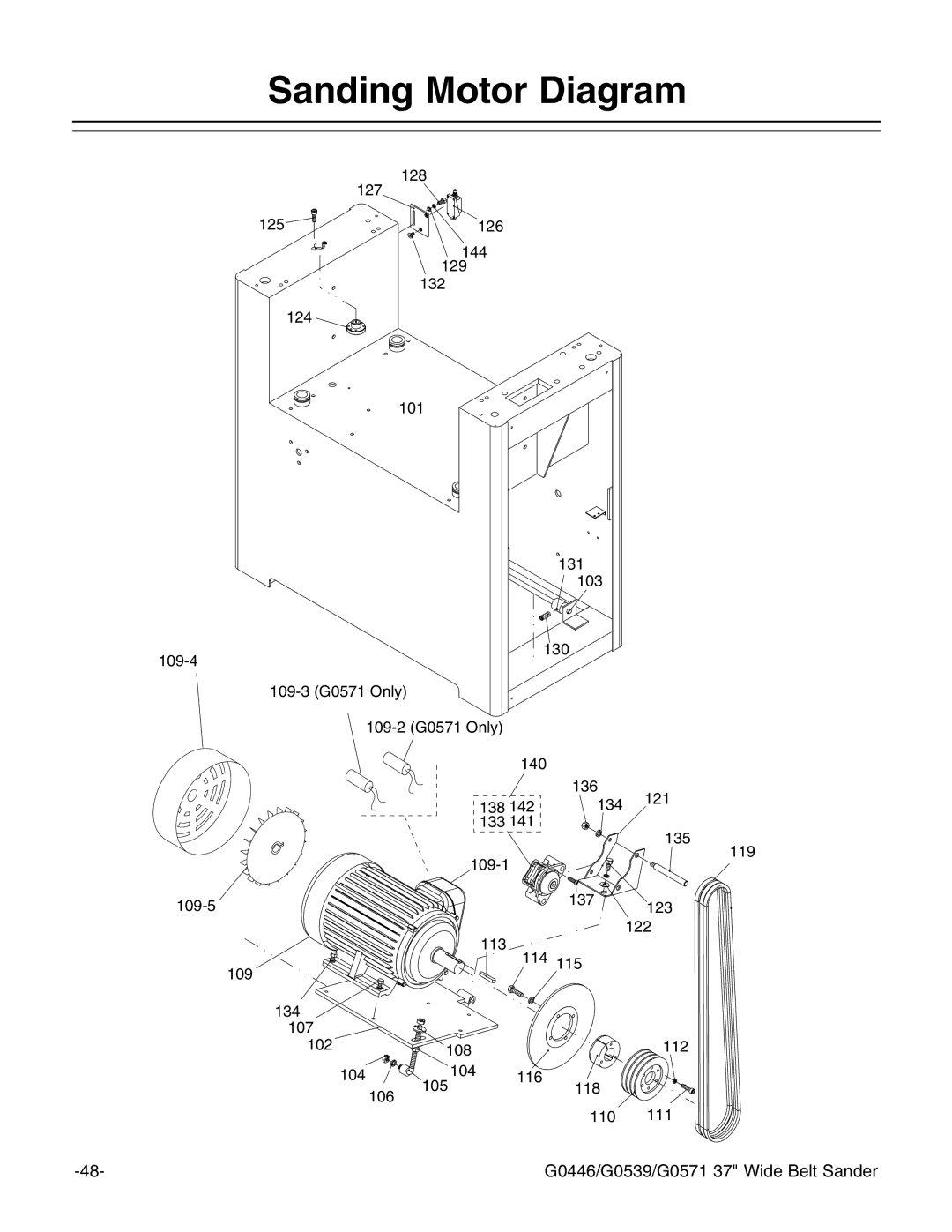 Grizzly G0446 manual 3ANDING -OTOR $IAGRAM 