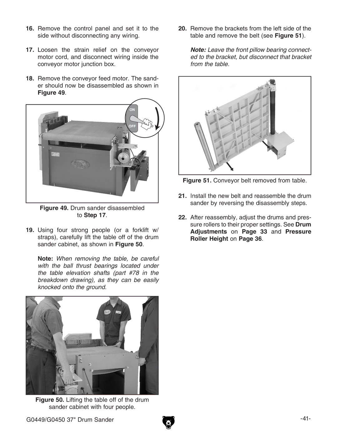 Grizzly G0449 instruction manual To Step 