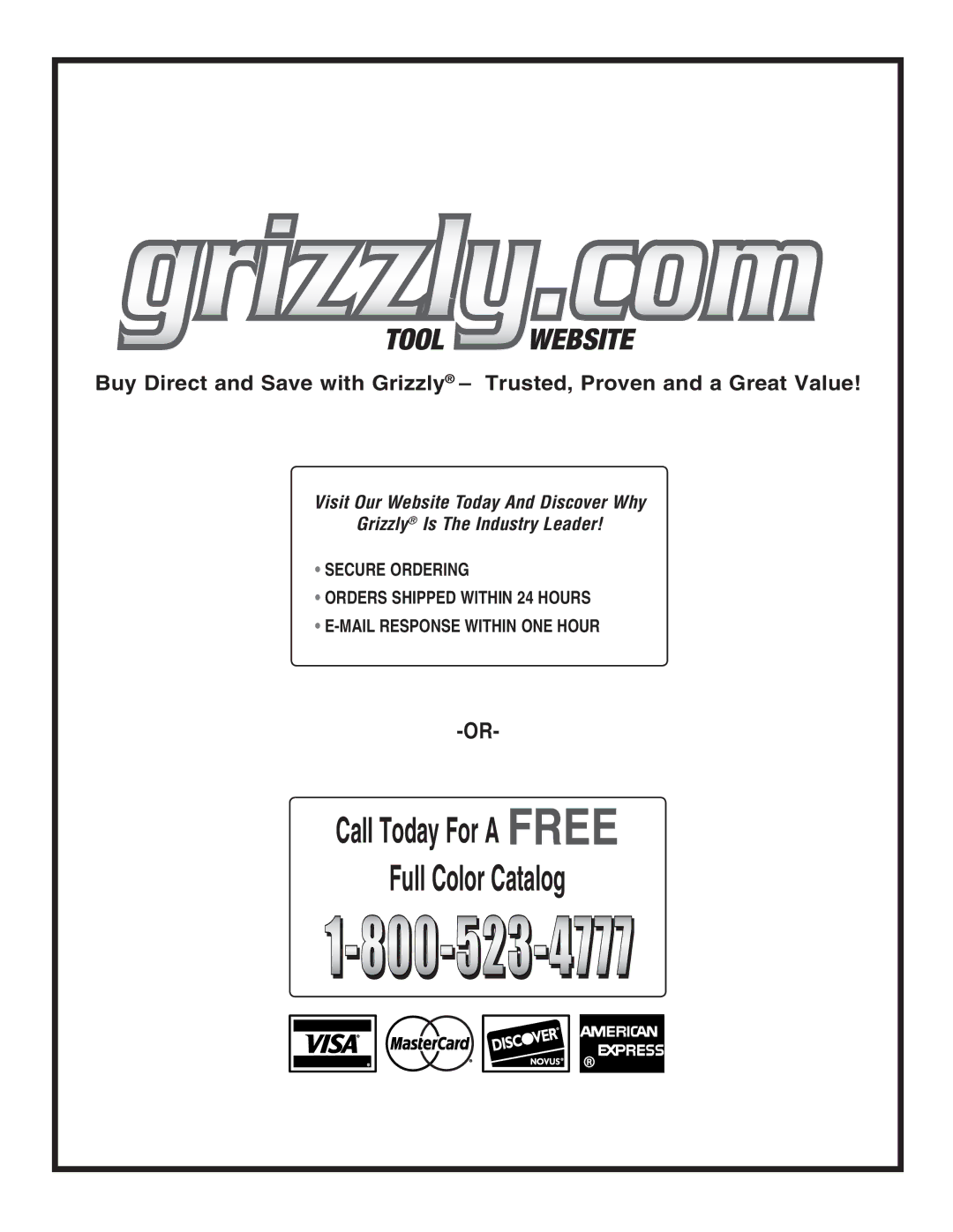 Grizzly G0455 manual 6ISITS/URU7EBSITE 4ODAY !NDN$ISCOVER 7HYH 