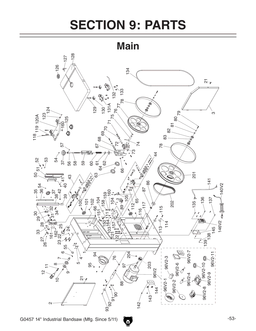 Grizzly G0457 owner manual Main 