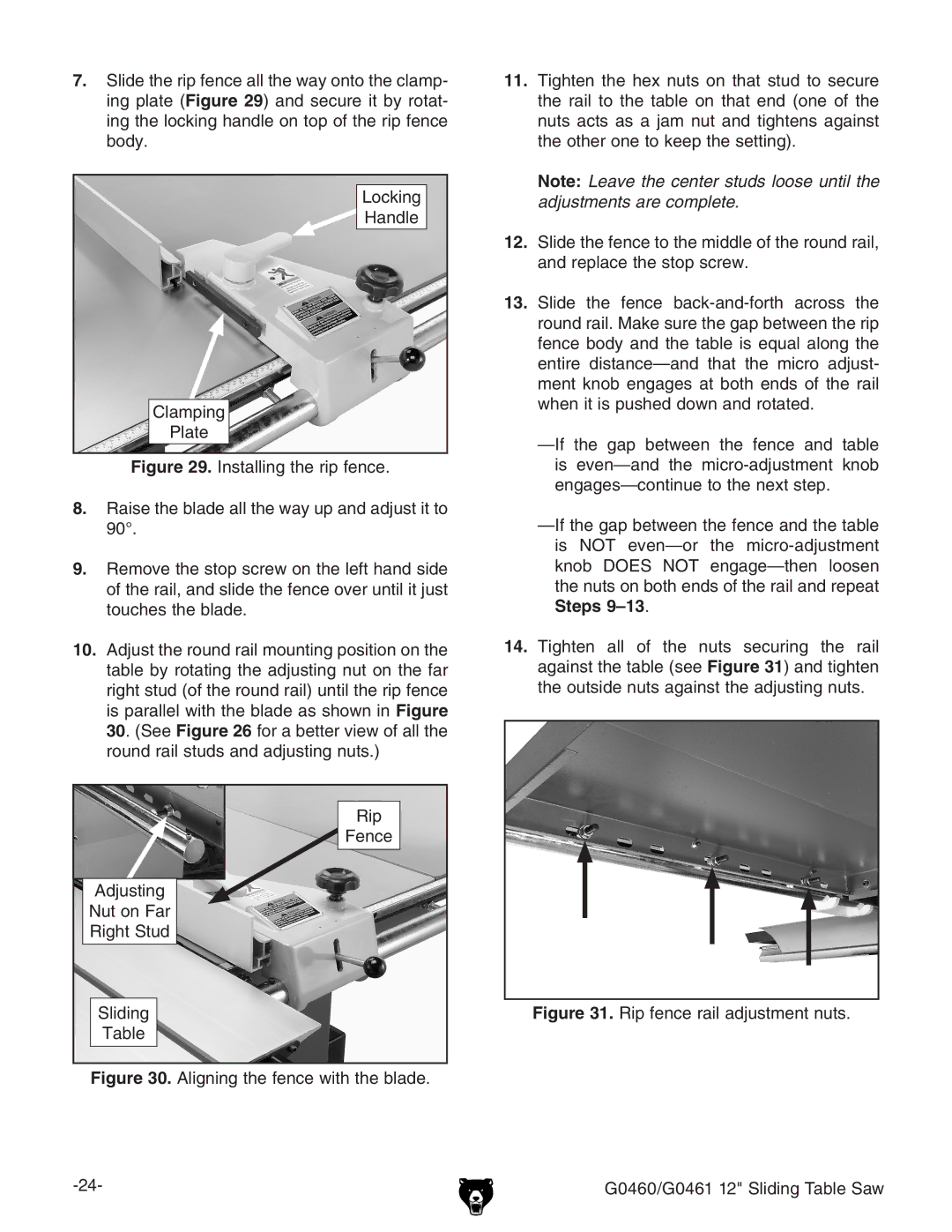 Grizzly G0460, G0461 owner manual 