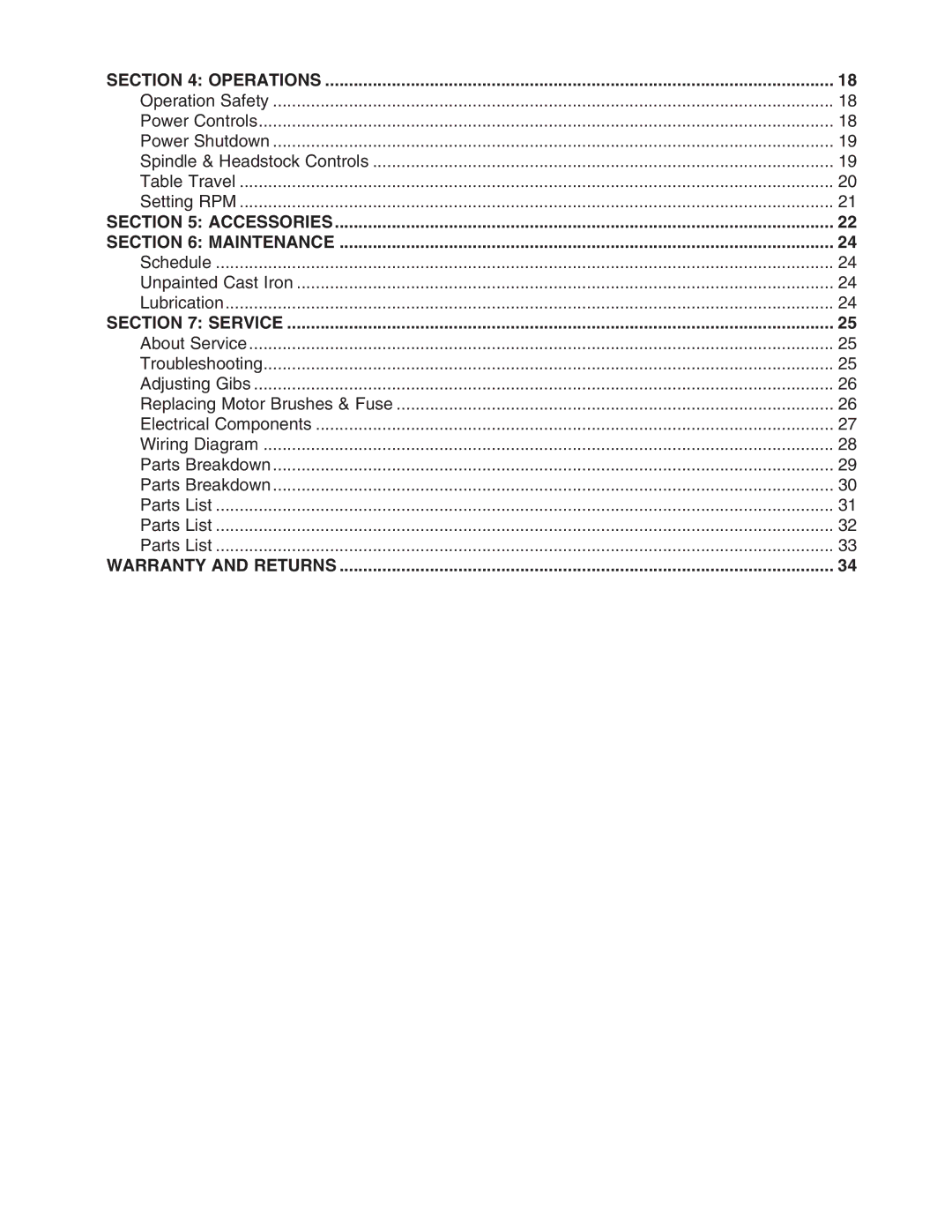 Grizzly G0463 owner manual Accessories Maintenance 