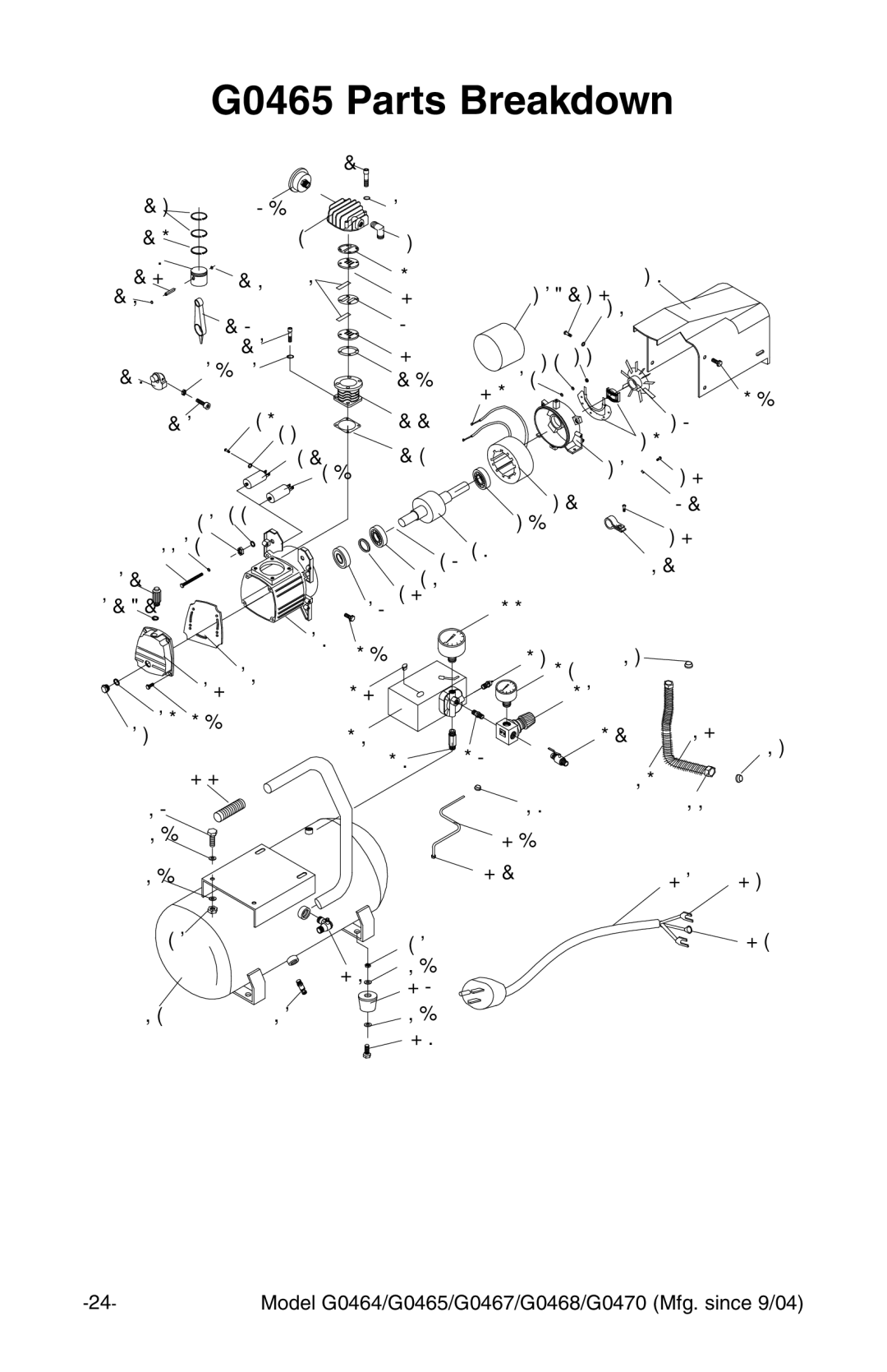 Grizzly G0470 instruction manual G0465 Parts Breakdown 