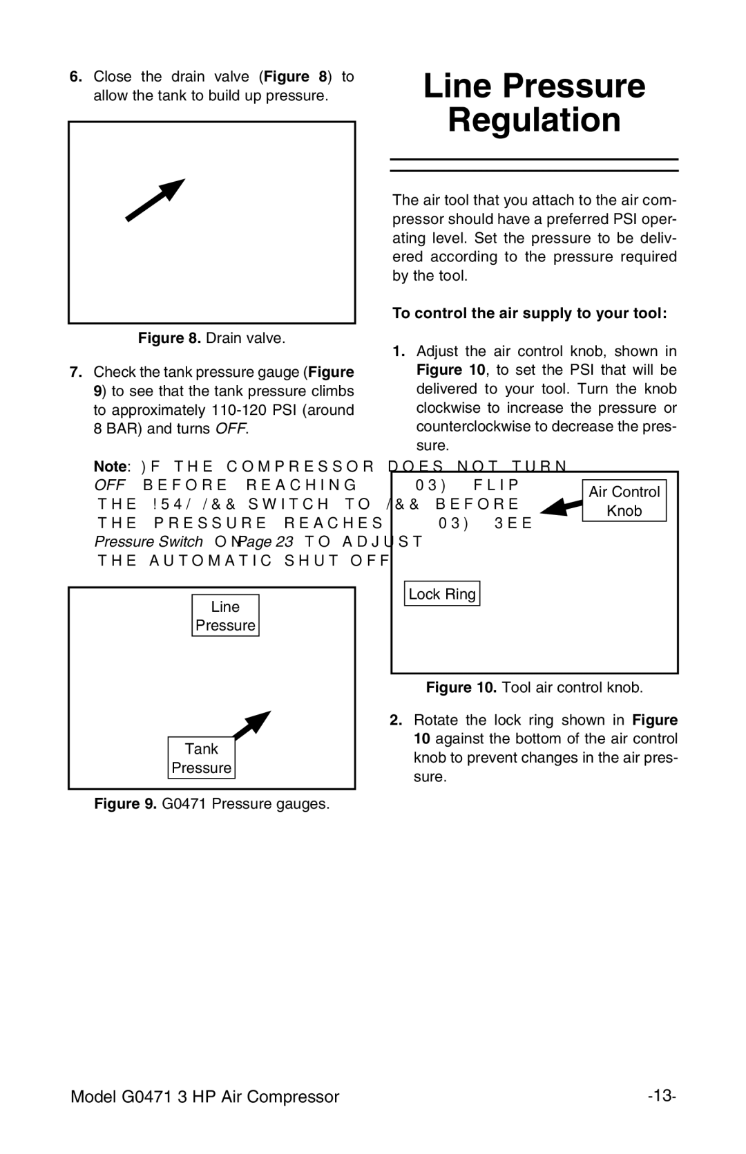 Grizzly G0471 instruction manual Line Pressure Regulation, To control the air supply to your tool 