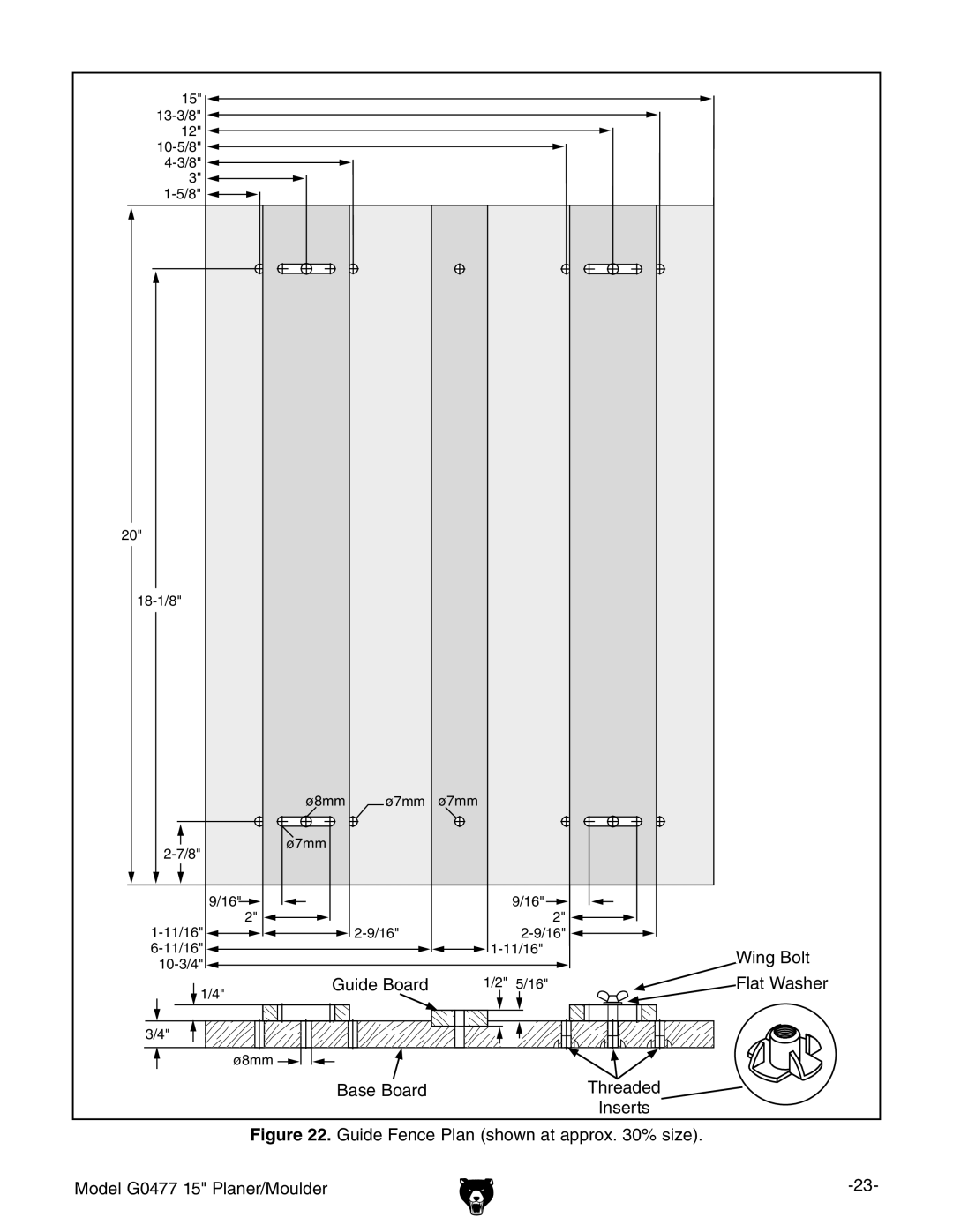 Grizzly G0477 owner manual Wing Bolt 