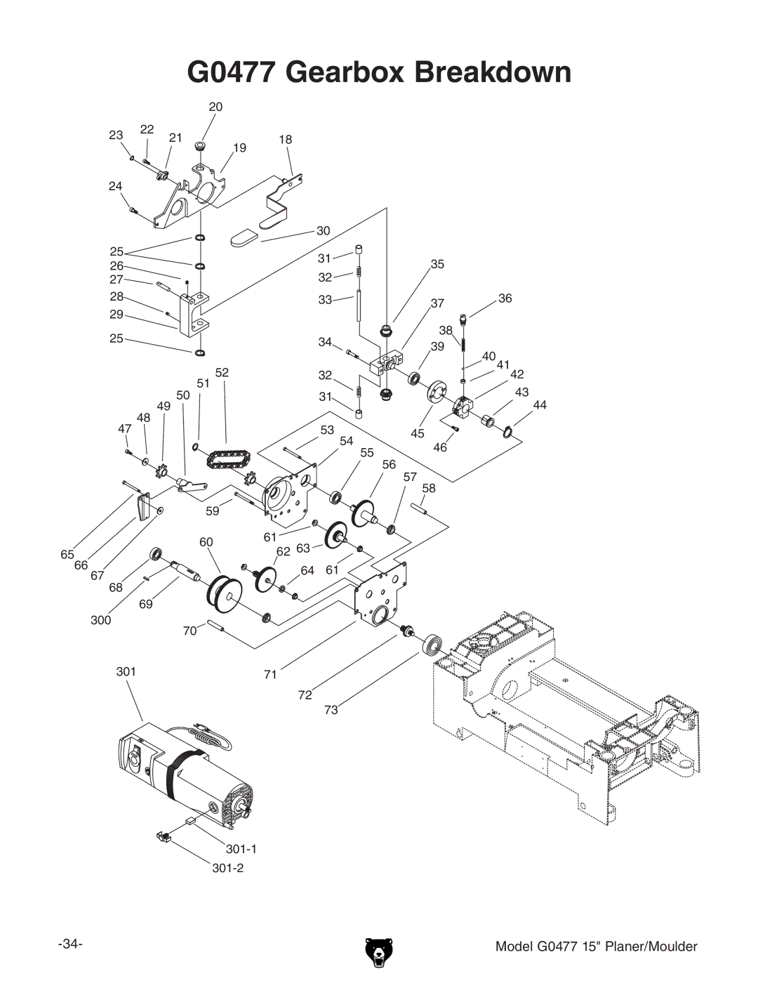 Grizzly owner manual G0477 Gearbox Breakdown 