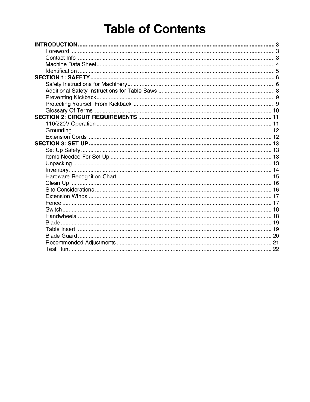 Grizzly G0478 manual 4ABLE of #ONTENTS 