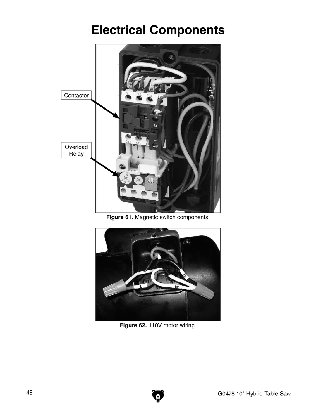 Grizzly G0478 manual Lectrical #OMPONENTS 