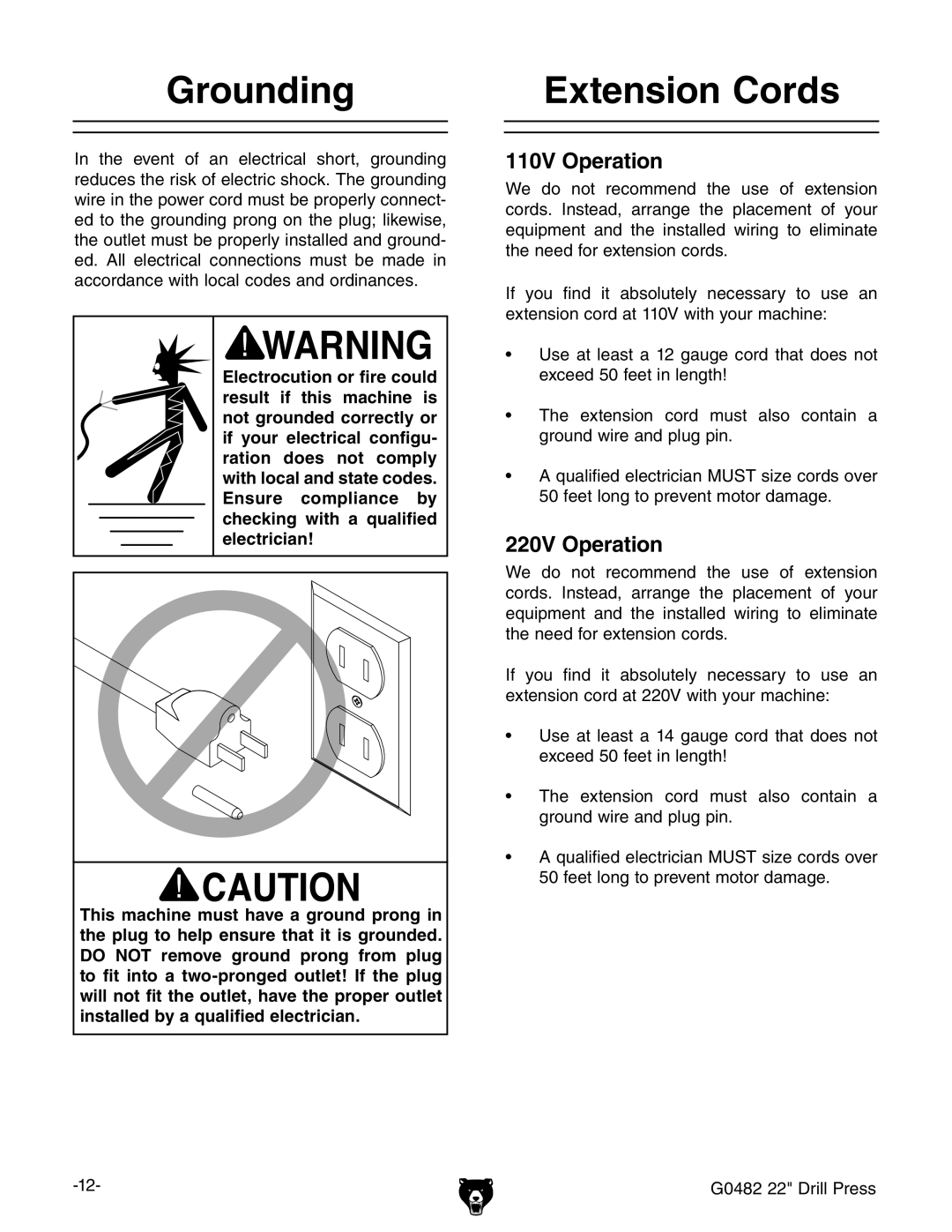 Grizzly G0482 manual Rounding, Xtensionn#Ords, 6 /PERATION, 6 /PERATION 