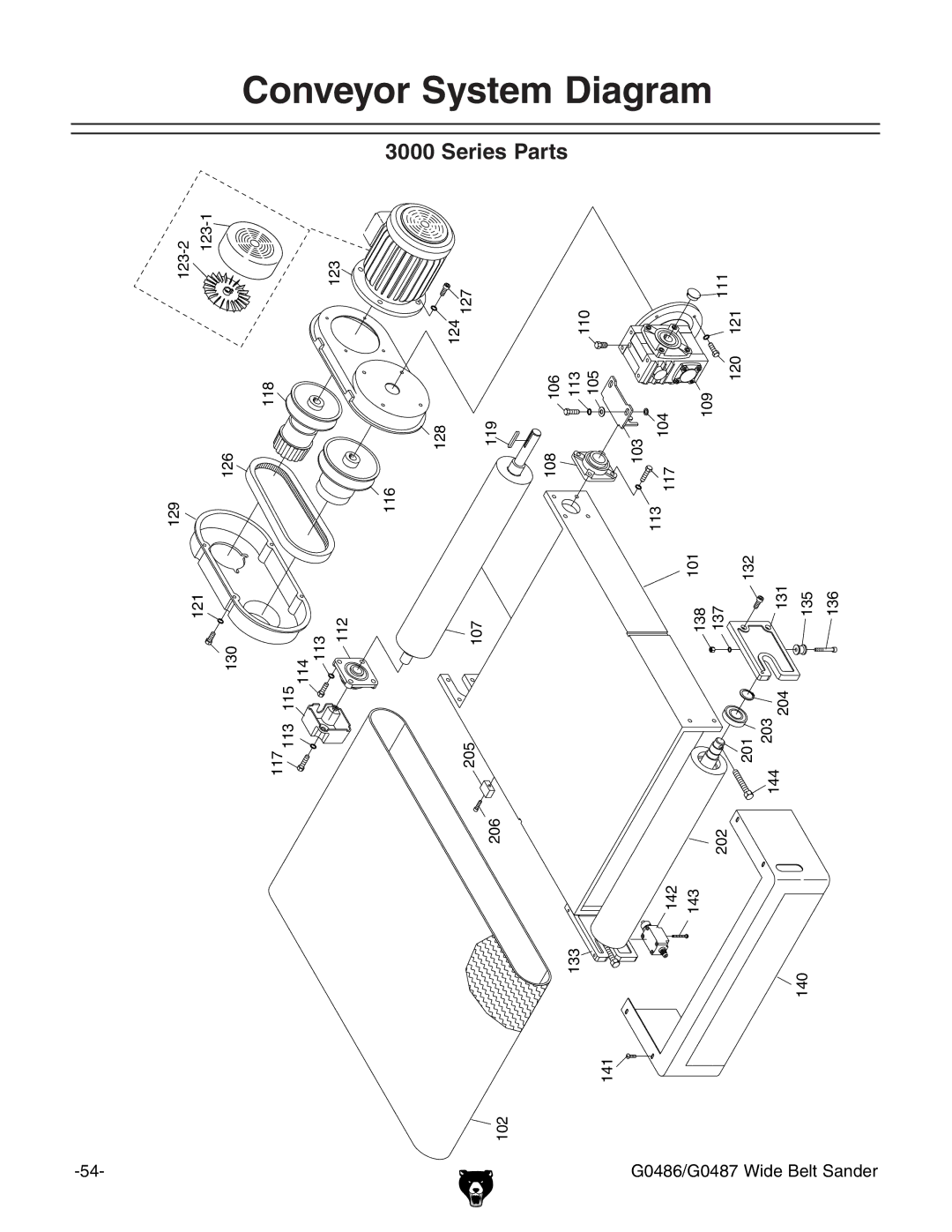 Grizzly G0486/G0487 owner manual Conveyor System Diagram 