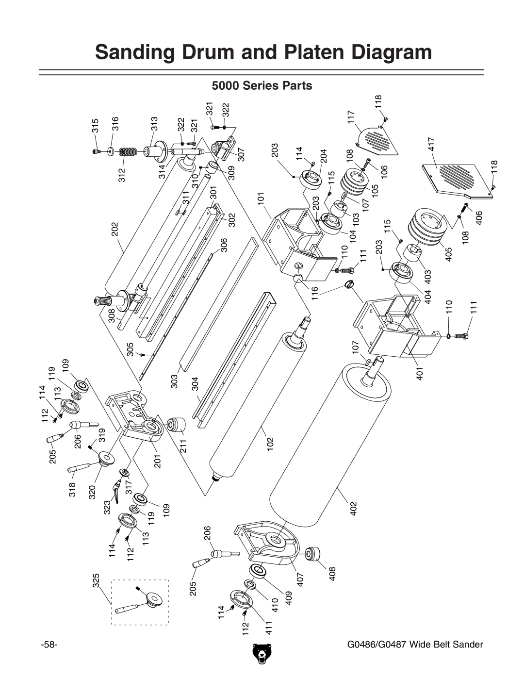 Grizzly G0486/G0487 owner manual Drum and Platen 