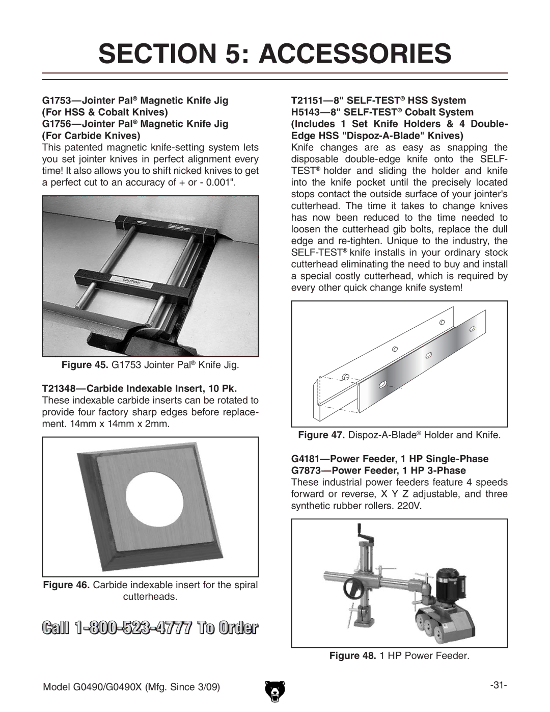 Grizzly G0490 owner manual Accessories, ?dciZgEVaœ@cZ?\# 