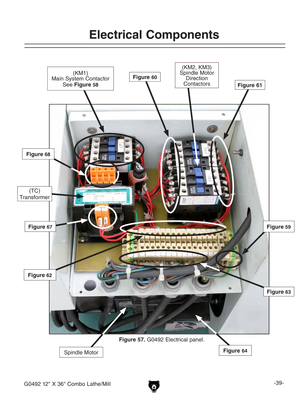 Grizzly G0492 manual Electrical Components, I8 IgVchdgbZg HecYaZBdidg 