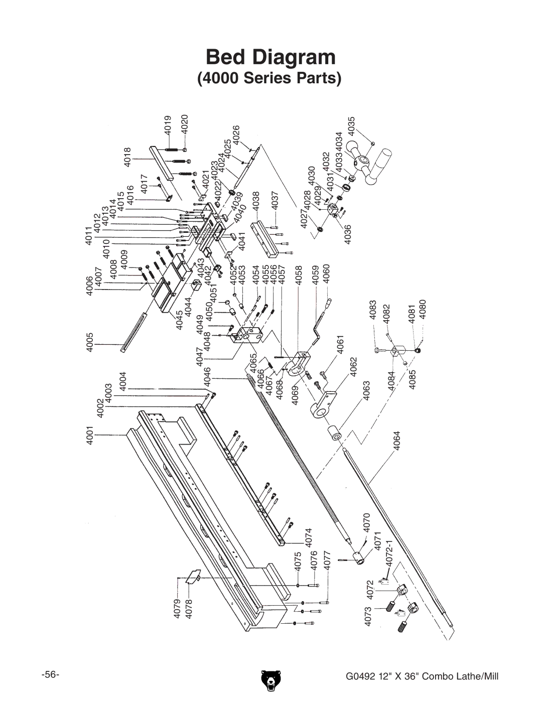 Grizzly G0492 owner manual Parts 