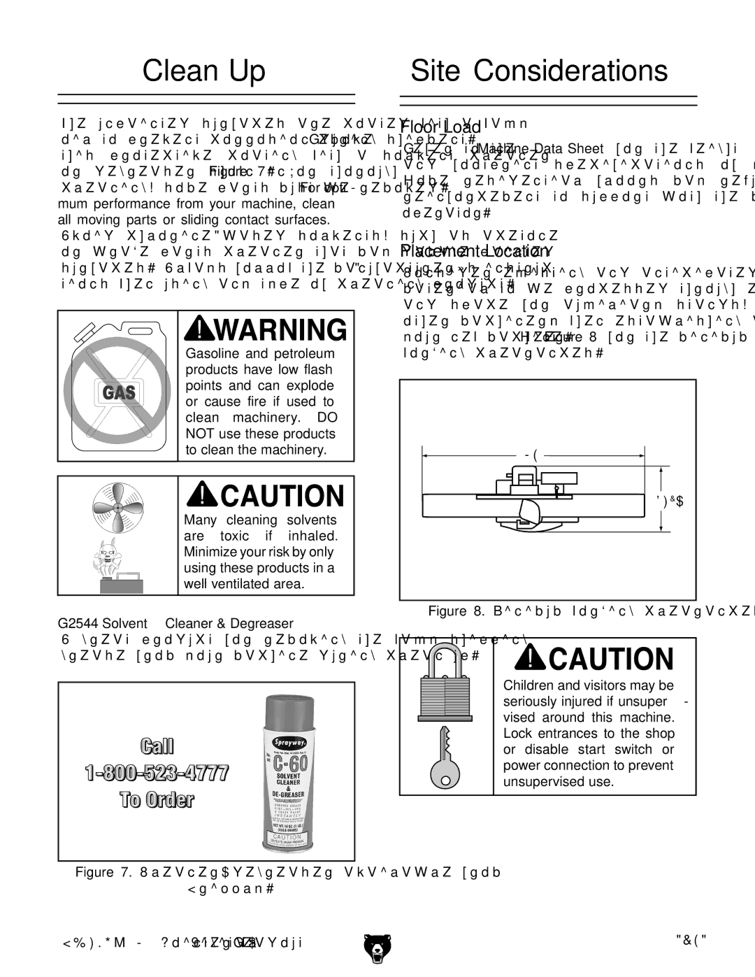 Grizzly G0495X owner manual Clean Up, Site Considerations, Floor Load, Placement Location 