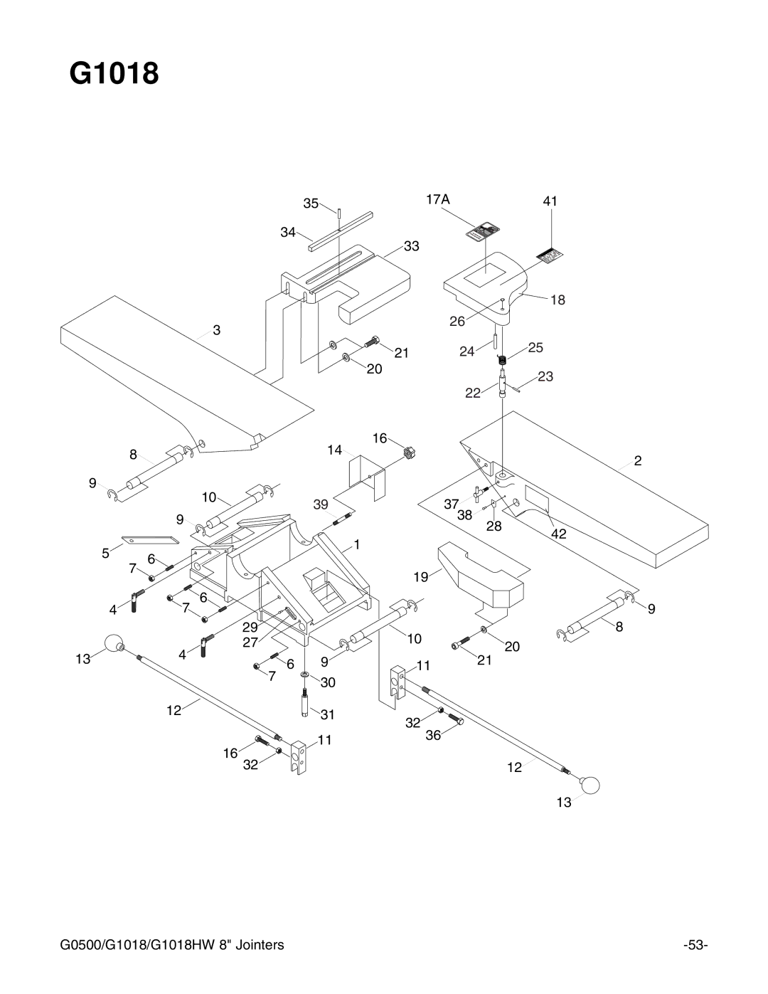 Grizzly G0500 instruction manual G1018 