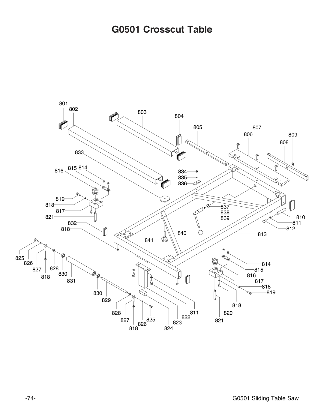 Grizzly instruction manual G0501 Crosscut Table 