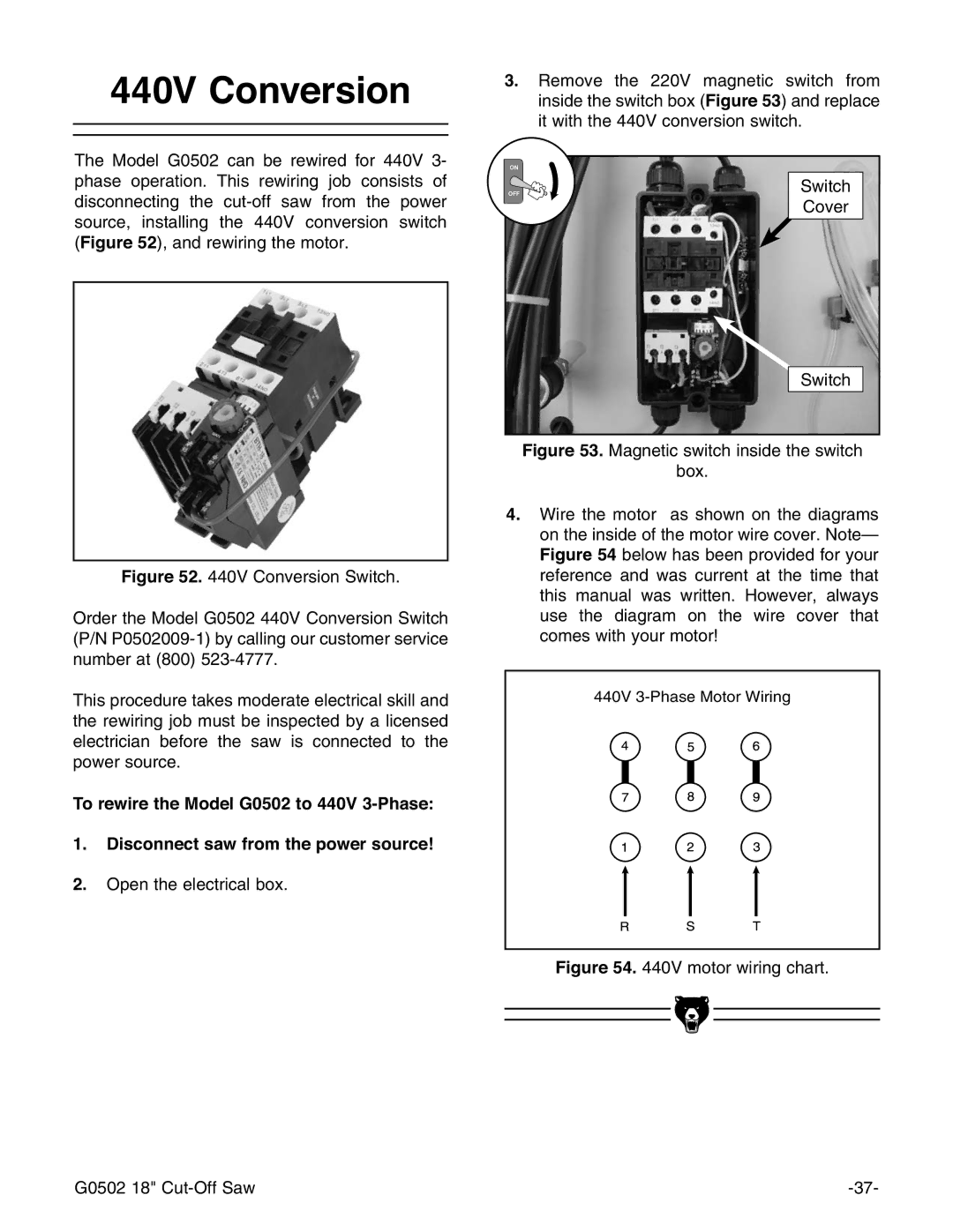 Grizzly G0502 manual 9&RQYHUVLRQ, LJXUH%K8dckZghdcHliX#,  DeZciZZaZXigXVaWdm# 