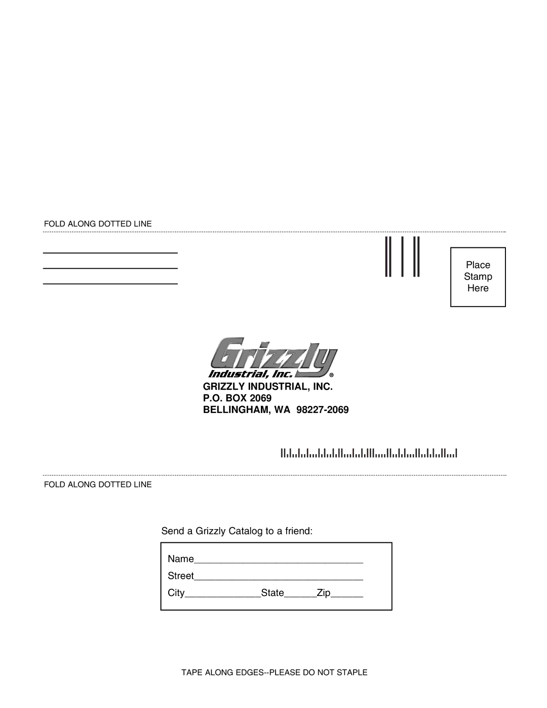 Grizzly G0505 instruction manual Grizzly INDUSTRIAL, INC, Box Bellingham, Wa 