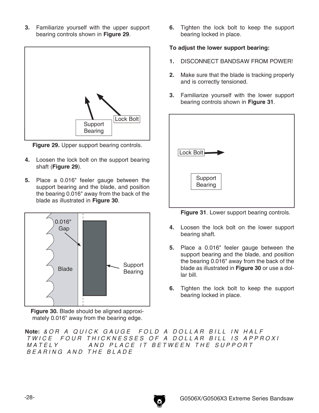 Grizzly G0506X3 manual 7ZVgc, HYZKZl, 4O Adjust THEHLOWERWSUPPORTPBEARING 