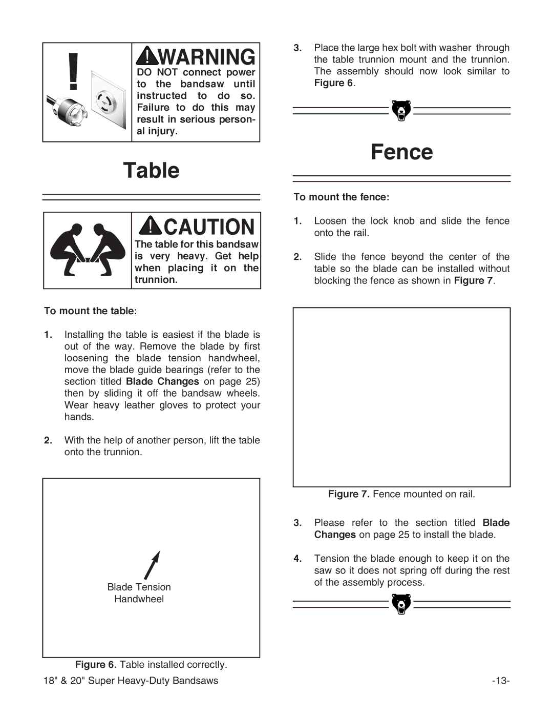 Grizzly G0507, G0506, G0511 instruction manual Fence, To mount the fence 