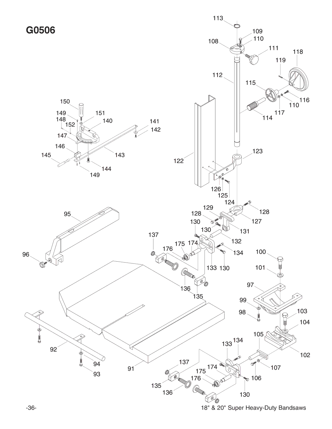 Grizzly G0511, G0507 instruction manual G0506 