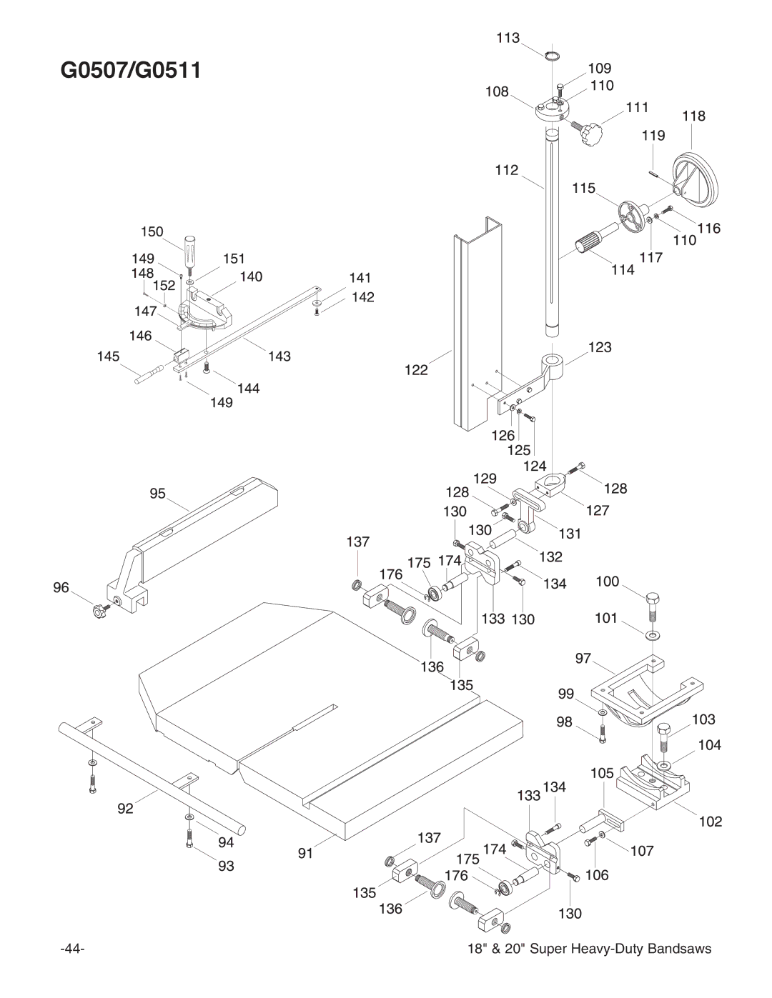 Grizzly G0506 instruction manual G0507/G0511 