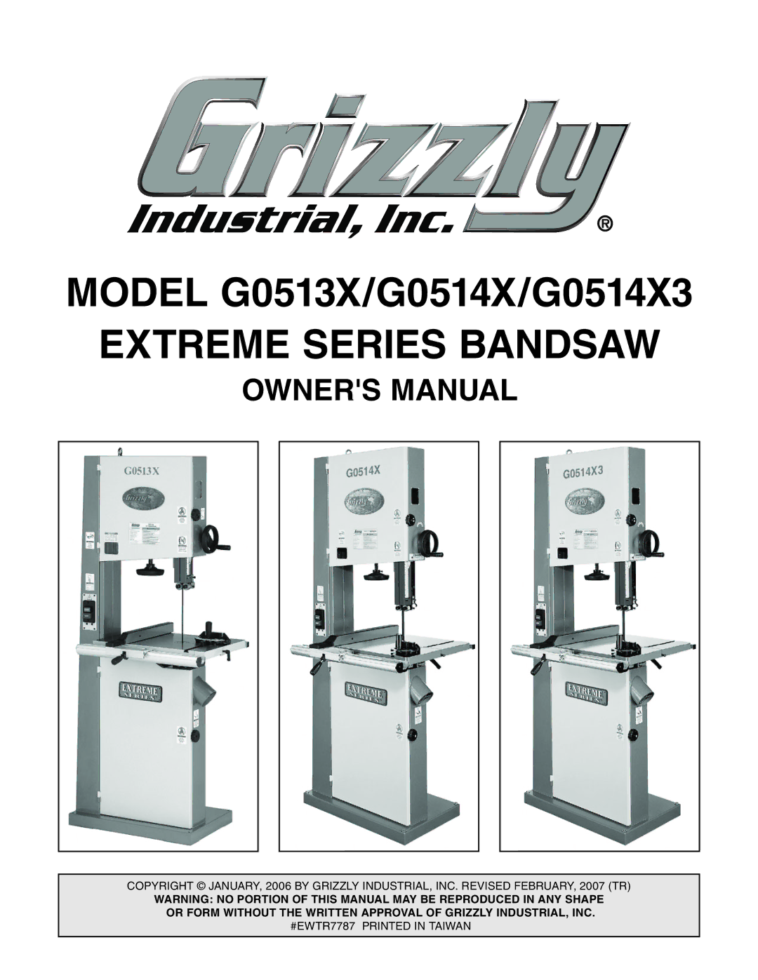 Grizzly G0513X2BF manual $%,,888, 2g32-!.5 