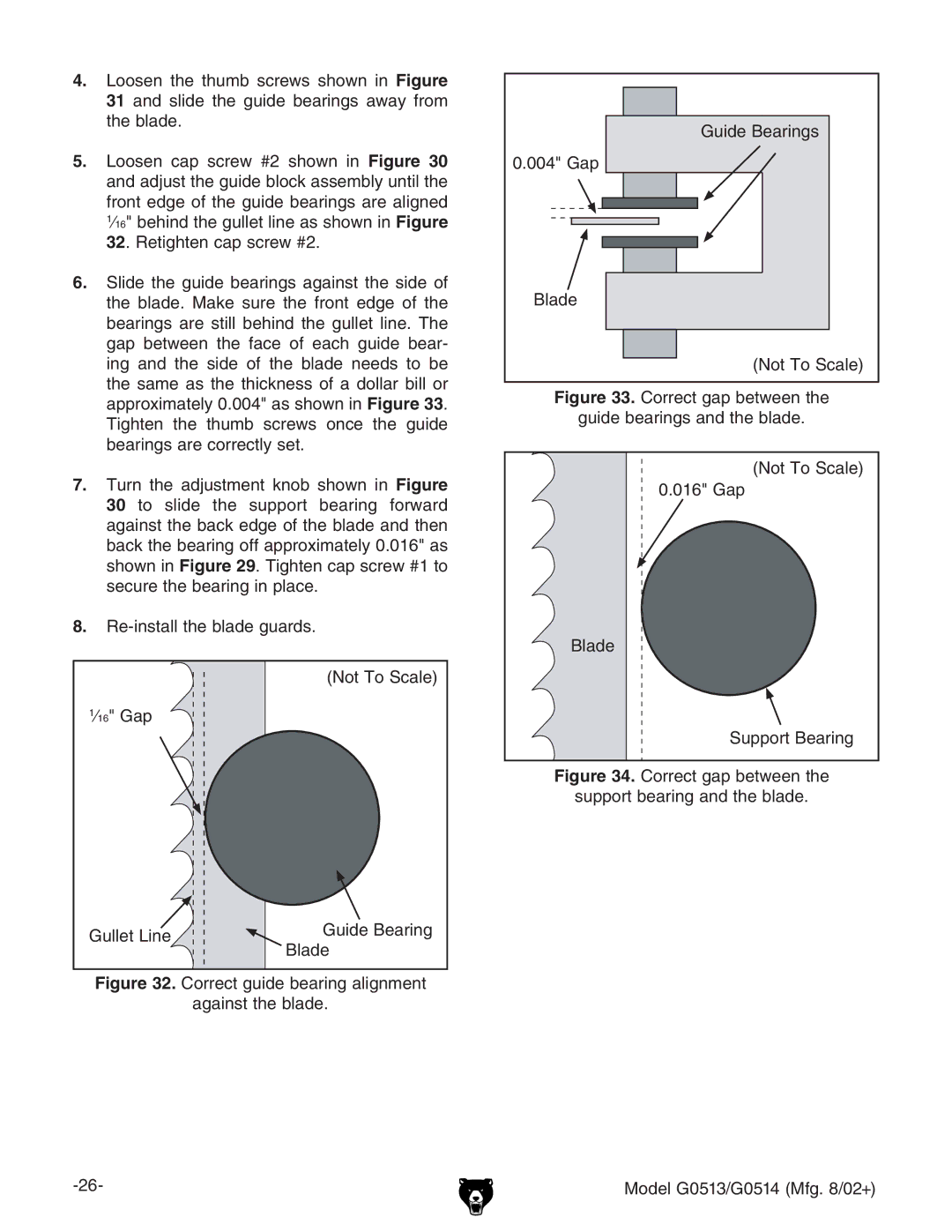 Grizzly G0514 owner manual 