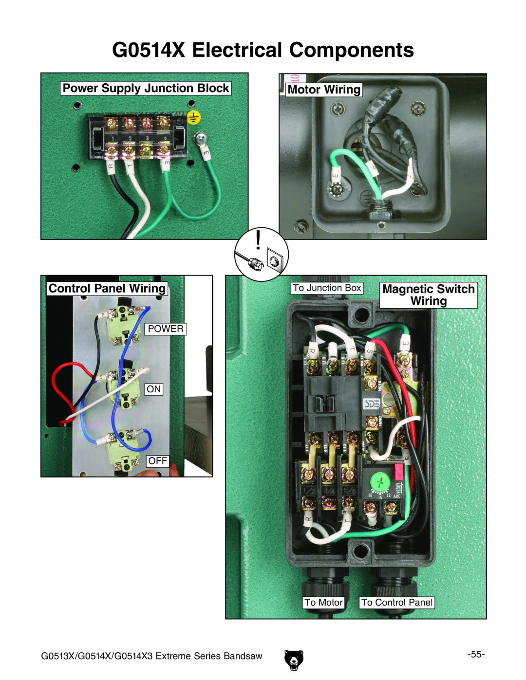 Grizzly G0513X, G0514X3 owner manual G0514X Electrical Components 