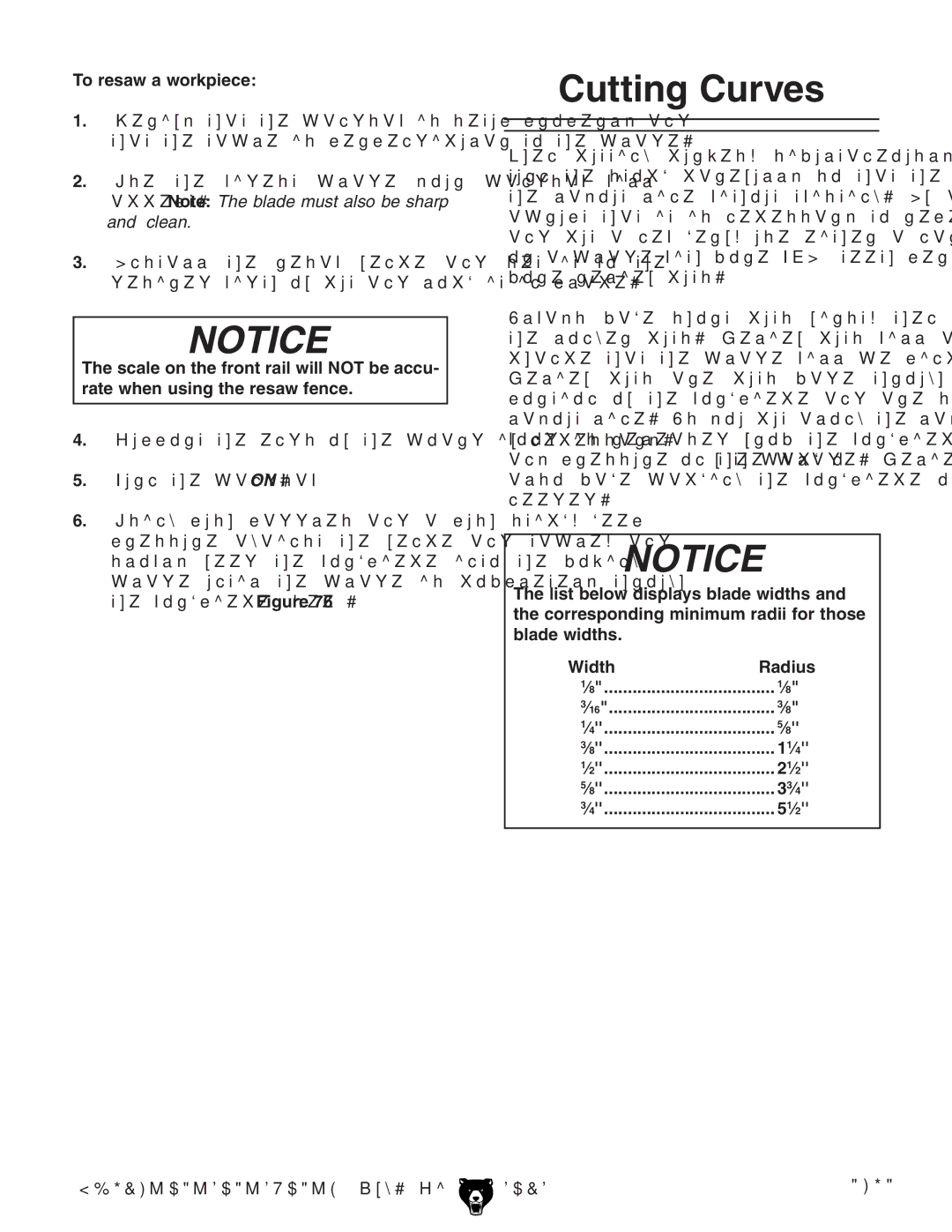 Grizzly G0514X owner manual Cutting Curves, To resaw a workpiece 