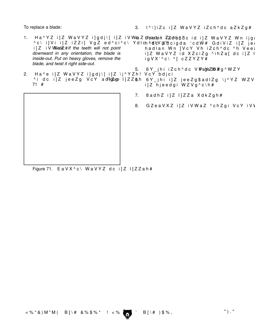 Grizzly G0514XF manual To replace a blade,  I\iZciZWaVYZiZchdcaZkZg# 
