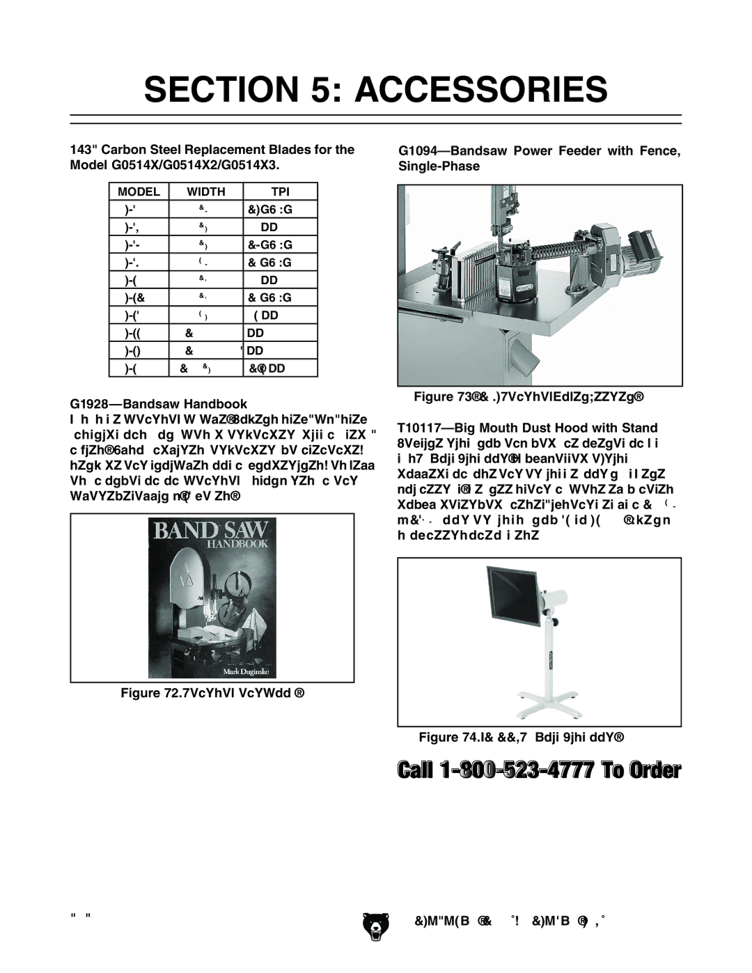 Grizzly G0514XF manual G1928-Bandsaw Handbook, G1094-Bandsaw Power Feeder with Fence, Single-Phase, G6@G, =Dd@ 