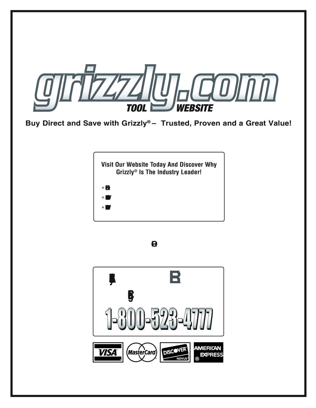 Grizzly G0516 instruction manual #ALL 4ODAYD&ORO 