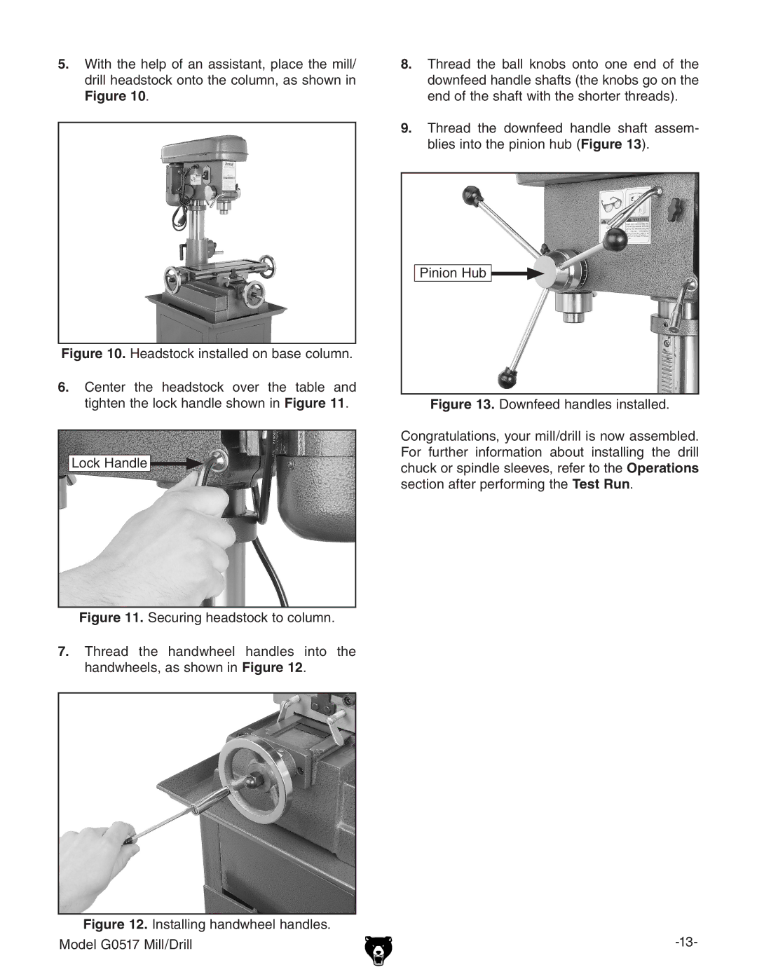 Grizzly G0517g instruction manual 