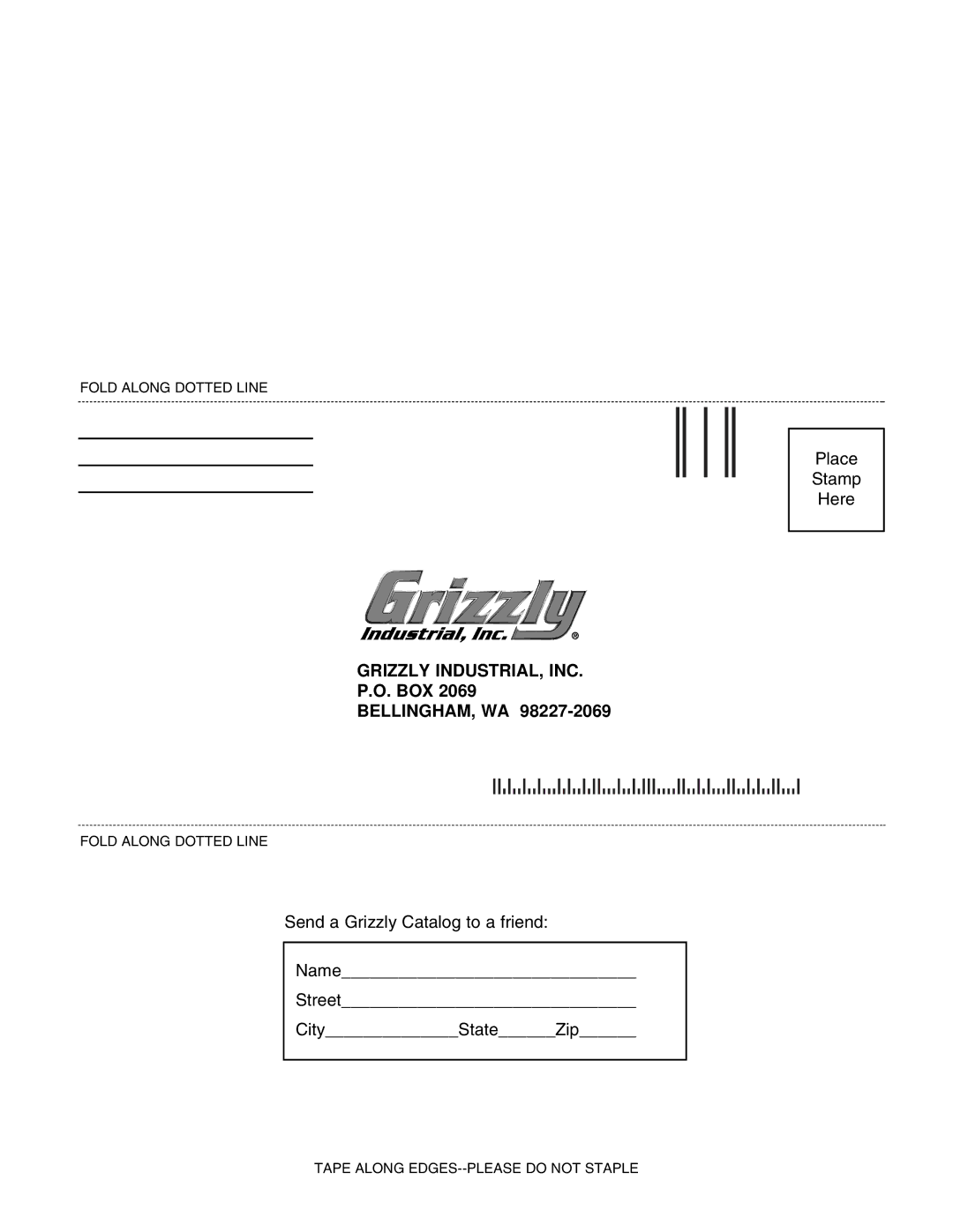 Grizzly G0518 instruction manual Grizzly INDUSTRIAL, INC, Box Bellingham, Wa 